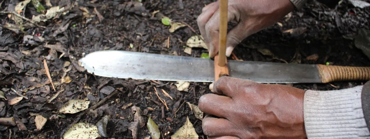 Traditional fire-making steps by Elder Samuel